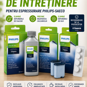 Pachet Întreținere Espressor Philips-Filtru AquaClean-Oil Remover-Decalcifiant
